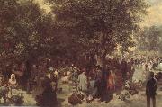 Adolph von Menzel Afternoon in the Tuileries Garden (nn02) oil painting reproduction